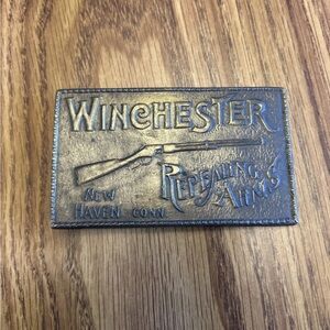 Winchester Repeating Arms New Haven Conn. Belt Buckle brass bronze unmarked